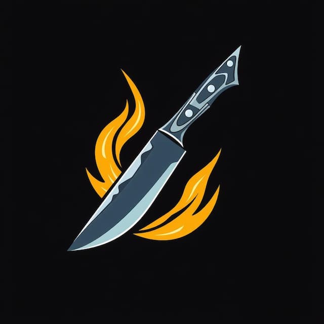 Logo featuring Knife balisong  selling Company Logo , include that knife 