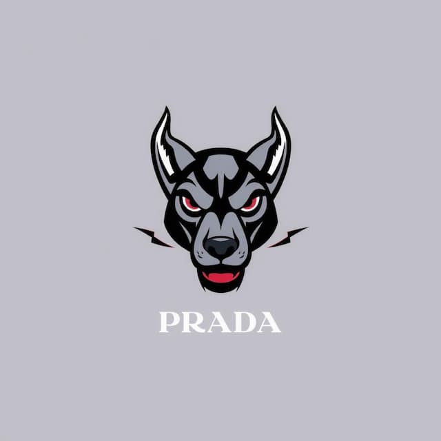 Logo featuring Dog Devil, "Prada"
