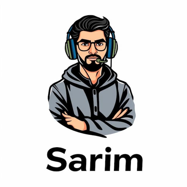 Logo featuring A Pakistani Looking Guy in Pakistani Clothes Wearing Gaming Headphones