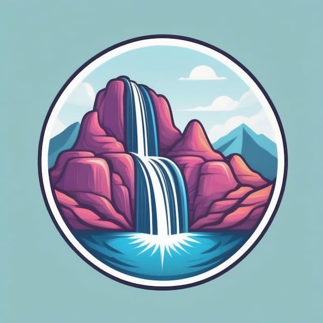 Logo featuring water fall