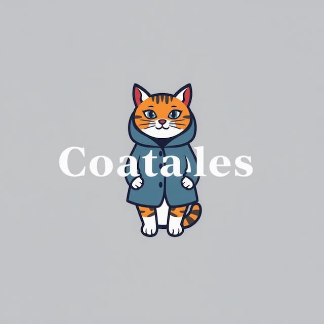 Logo featuring Cat wearing Coat , "Coatables"