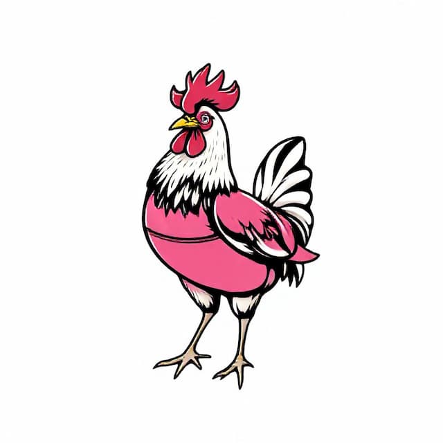 Logo featuring Chicken in pink dress