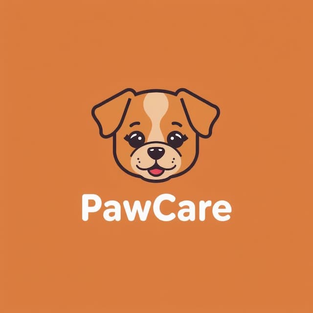 Logo featuring Brown Cute Dog , "PawCare"