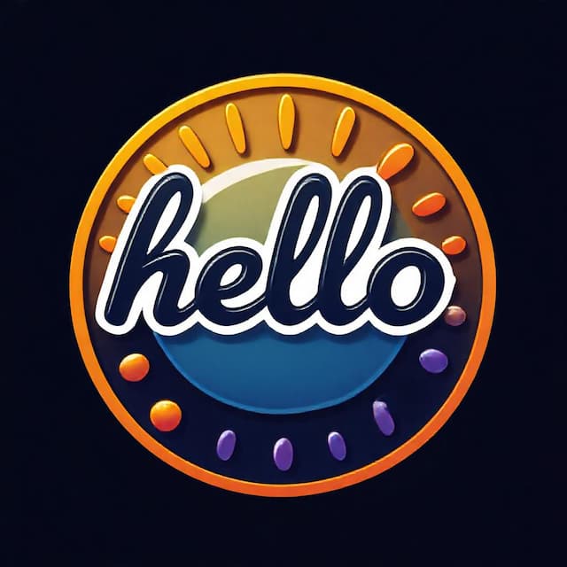 Logo featuring hello