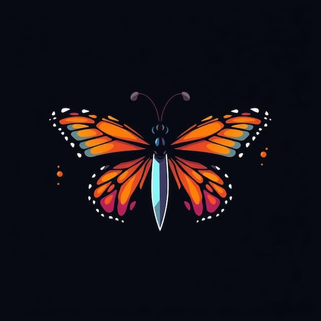 Logo featuring Butterfly Knife selling Company Logo