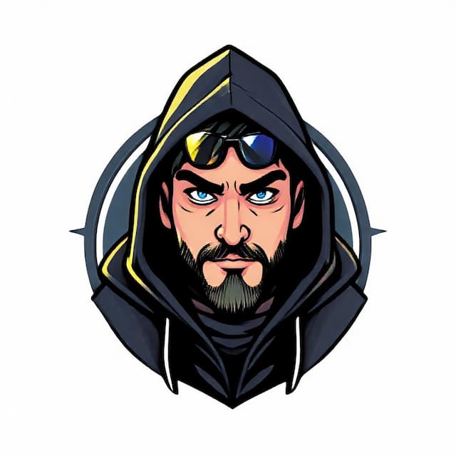 Logo featuring Levi ackerman wearing hacker hoodie