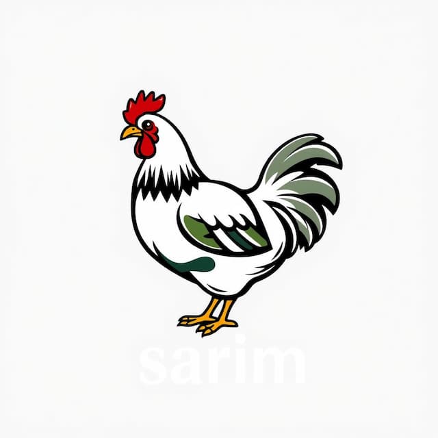 Logo featuring chicken in army clothes