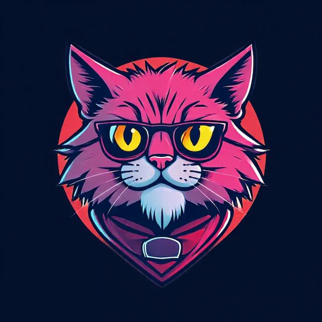 Logo featuring Cool Pink Cat that Says "Sarim is SuperMan"