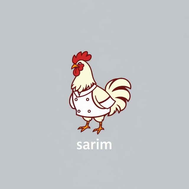 Logo featuring chicken in chef clothes